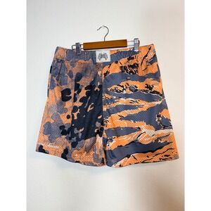 Darc Sport Wolves Forever Mesh Gym Shorts Orange Blue Camo Limited Edition Large